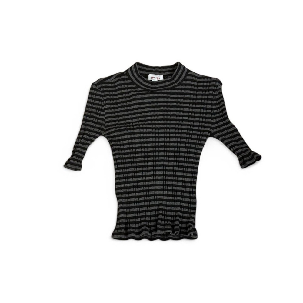 Bongo gray black striped short sleeve turtleneck